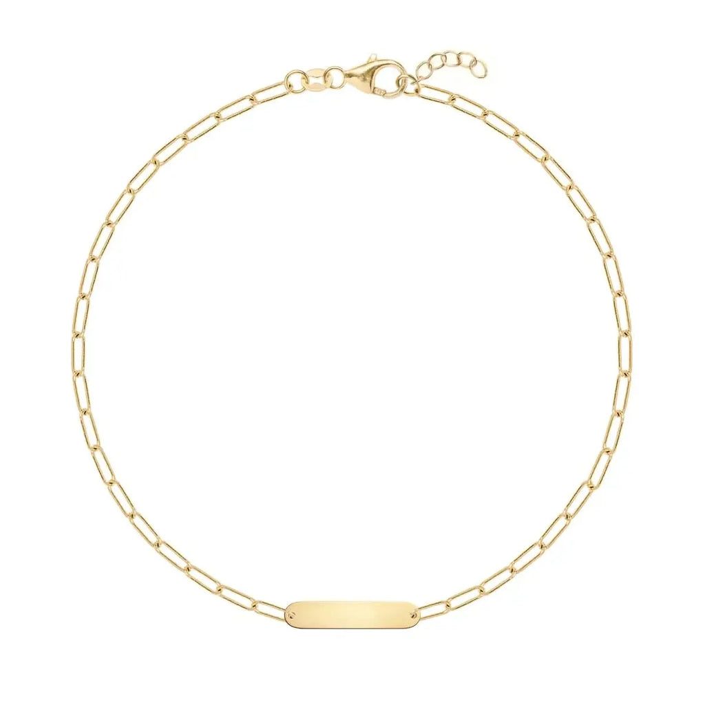 Petite 1 Nameplate Bracelet on Adelaide Mini in 14k Gold