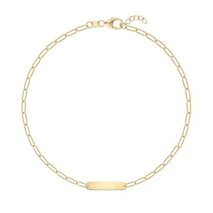 Petite 1 Nameplate Bracelet on Adelaide Mini in 14k Gold