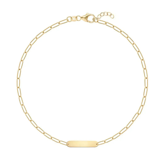 Petite 1 Nameplate Bracelet on Adelaide Mini in 14k Gold