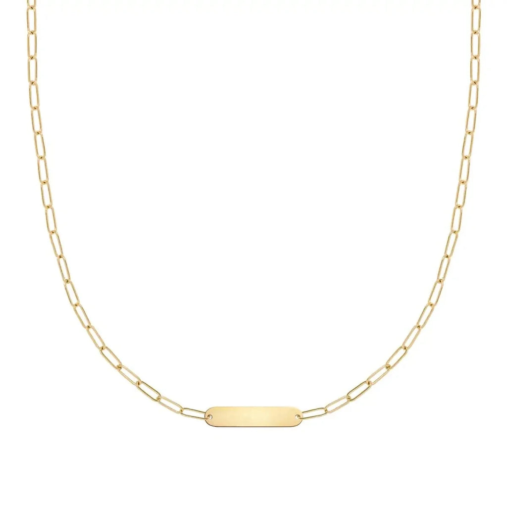 Petite 1 Nameplate Necklace on Adelaide Mini in 14k Gold