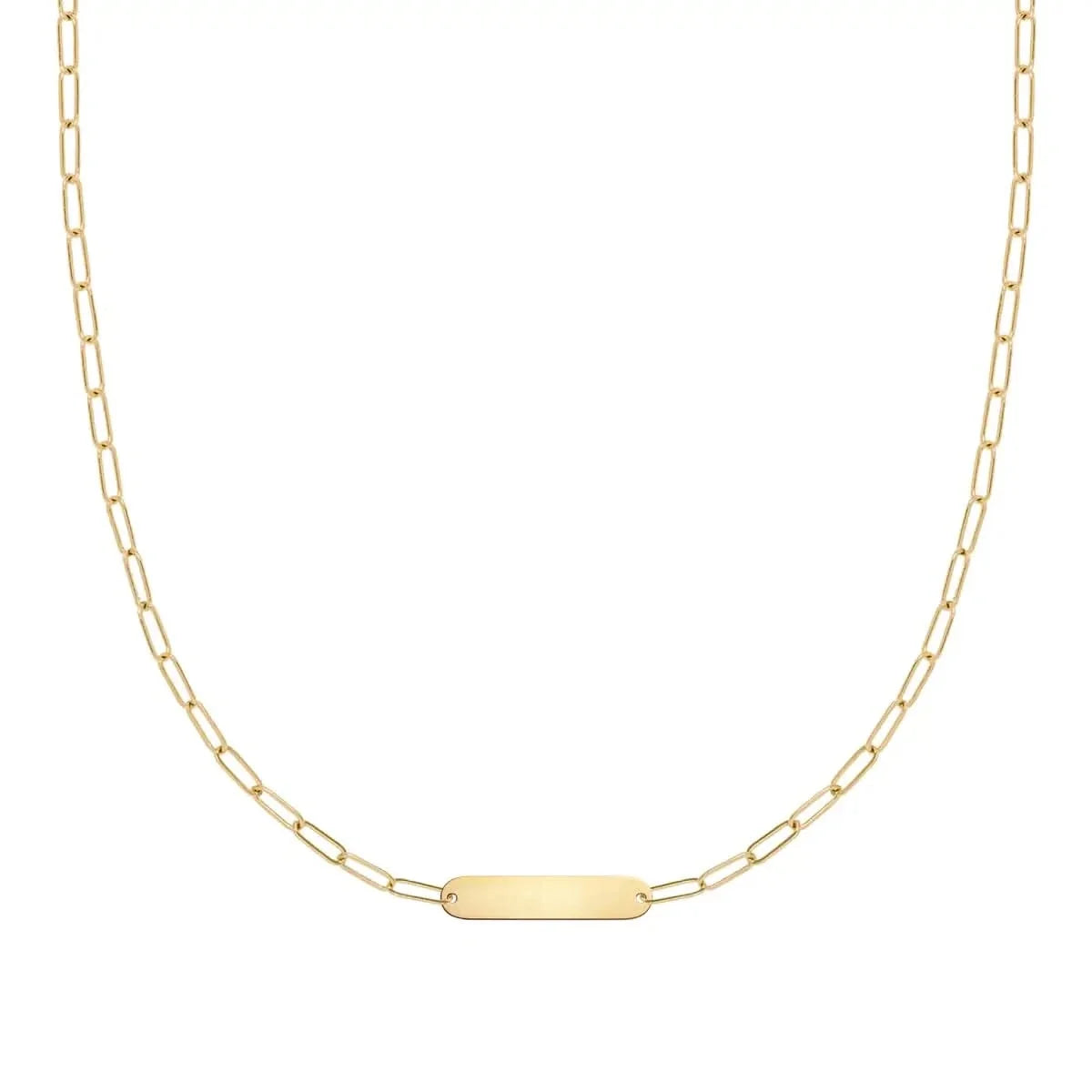 Petite 1 Nameplate Necklace on Adelaide Mini in 14k Gold