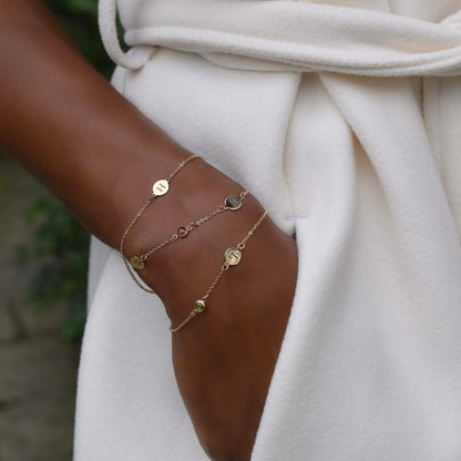 1 Letter Bracelet in 14k Gold