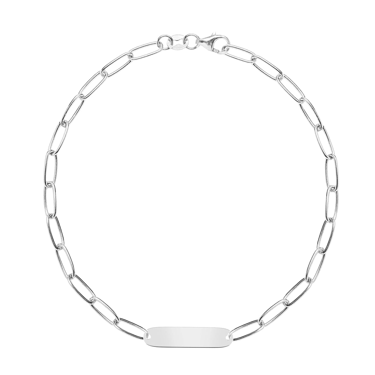 Large 1 Nameplate Bracelet on Adelaide in 14k Gold