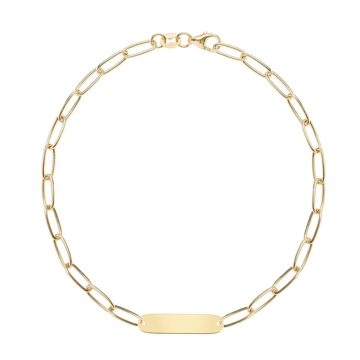 Large 1 Nameplate Bracelet on Adelaide in 14k Gold
