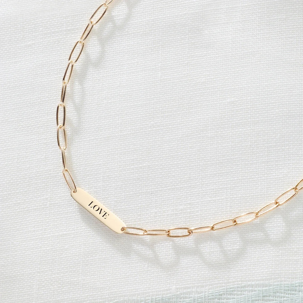 Large 1 Nameplate Necklace on Adelaide in 14k Gold
