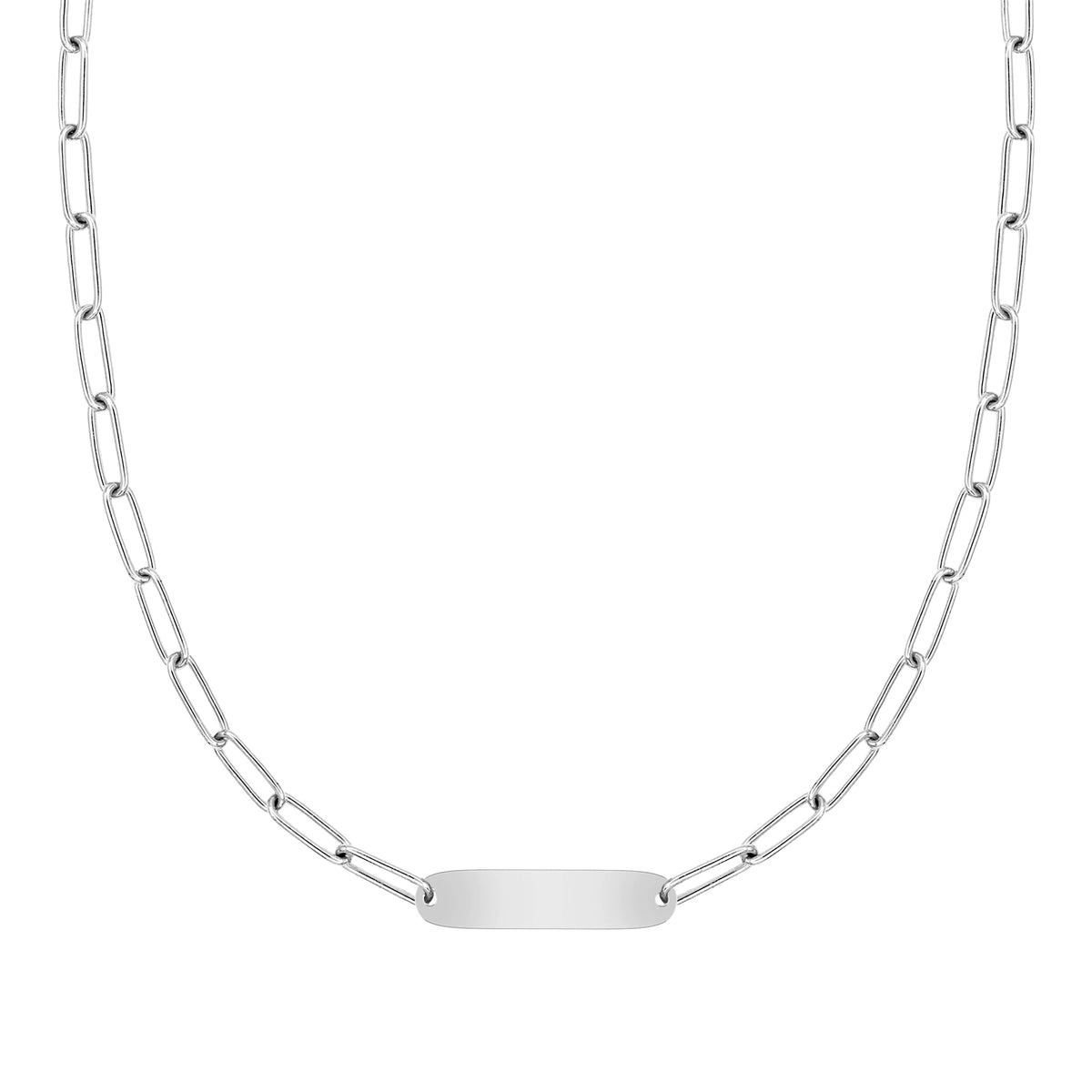Large 1 Nameplate Necklace on Adelaide in 14k Gold