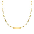 Large 1 Nameplate Necklace on Adelaide in 14k Gold