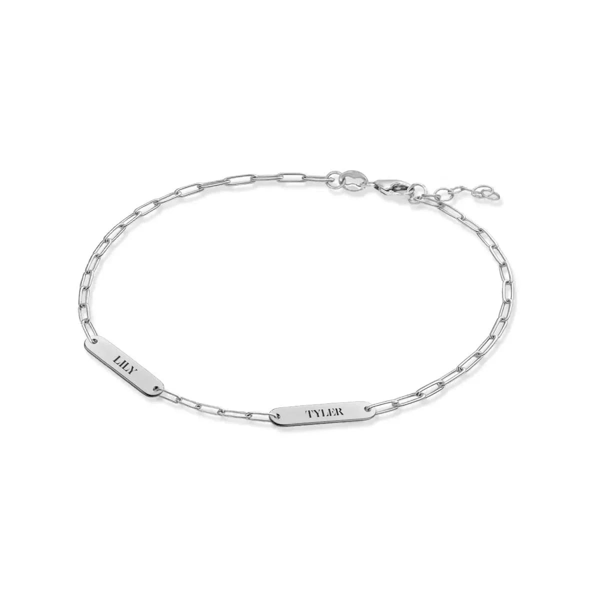 Petite 2 Nameplate Bracelet on Adelaide Mini in 14k Gold