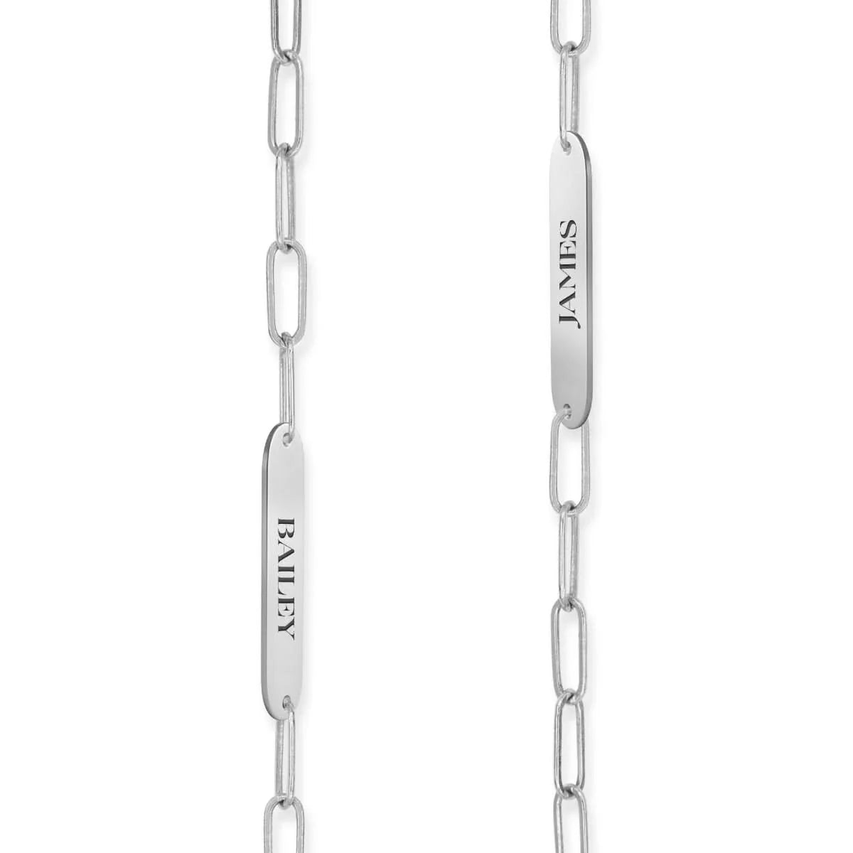 Petite 3 Nameplate Necklace on Adelaide Mini in 14k Gold