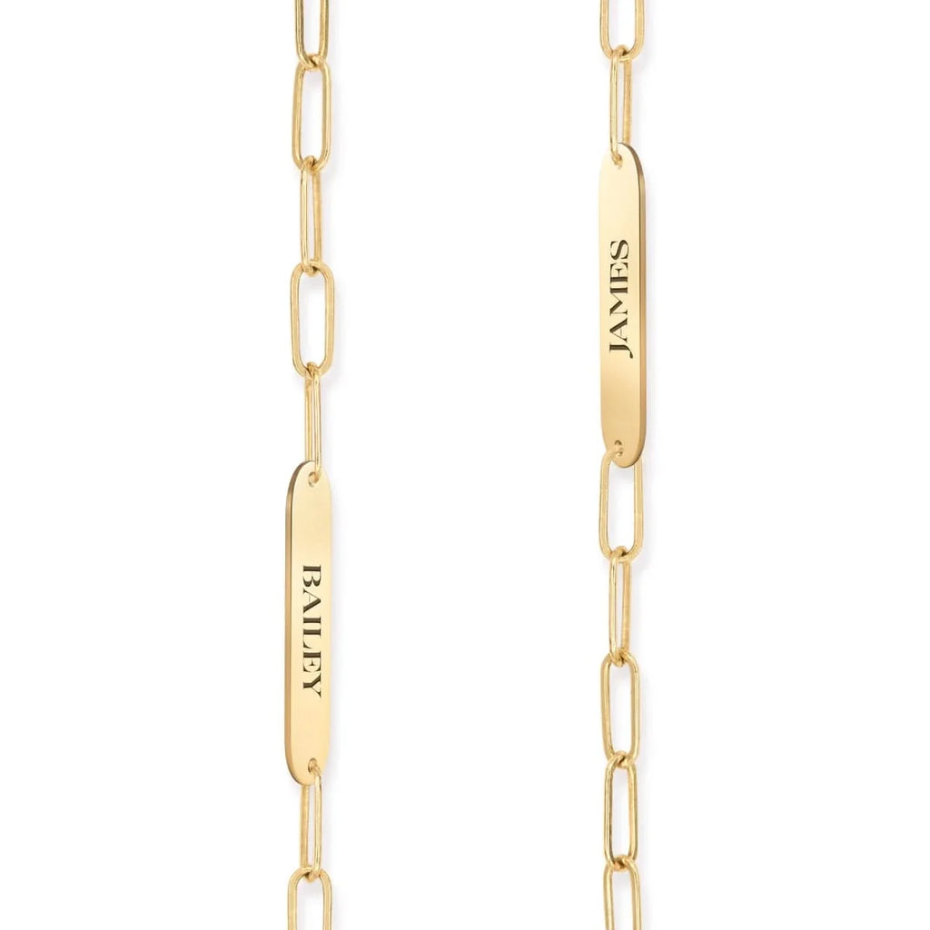 Petite 3 Nameplate Bracelet on Adelaide Mini in 14k Gold