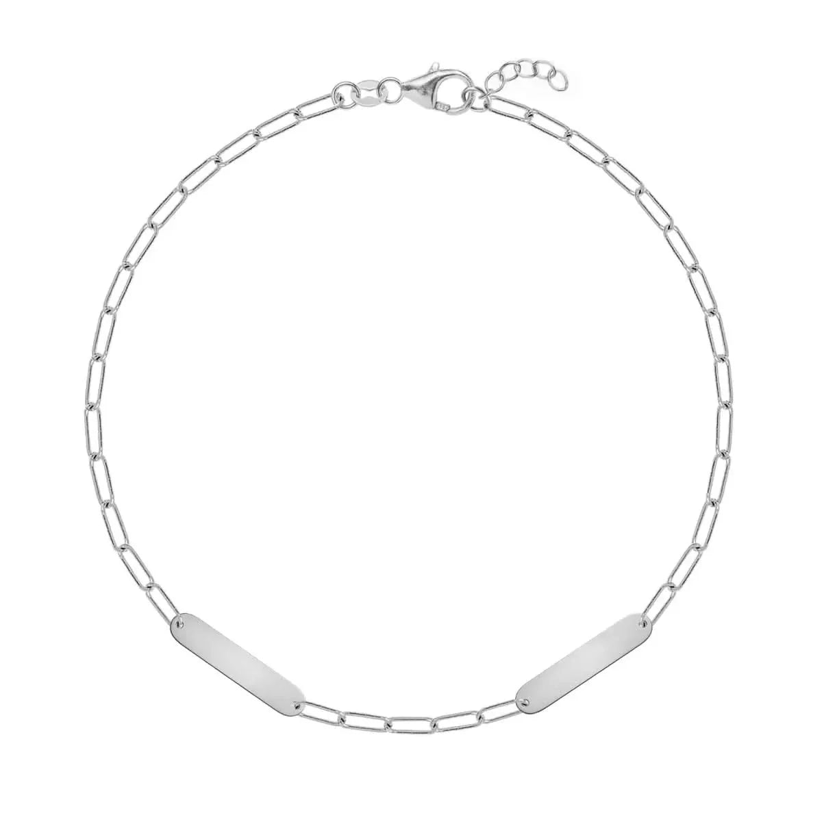 Petite 2 Nameplate Bracelet on Adelaide Mini in 14k Gold