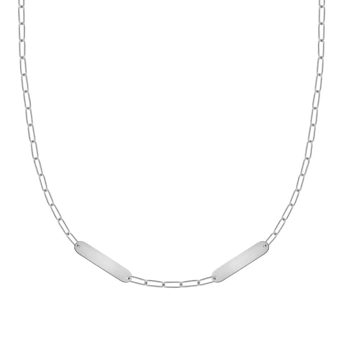 Petite 2 Nameplate Necklace on Adelaide Mini in 14k Gold