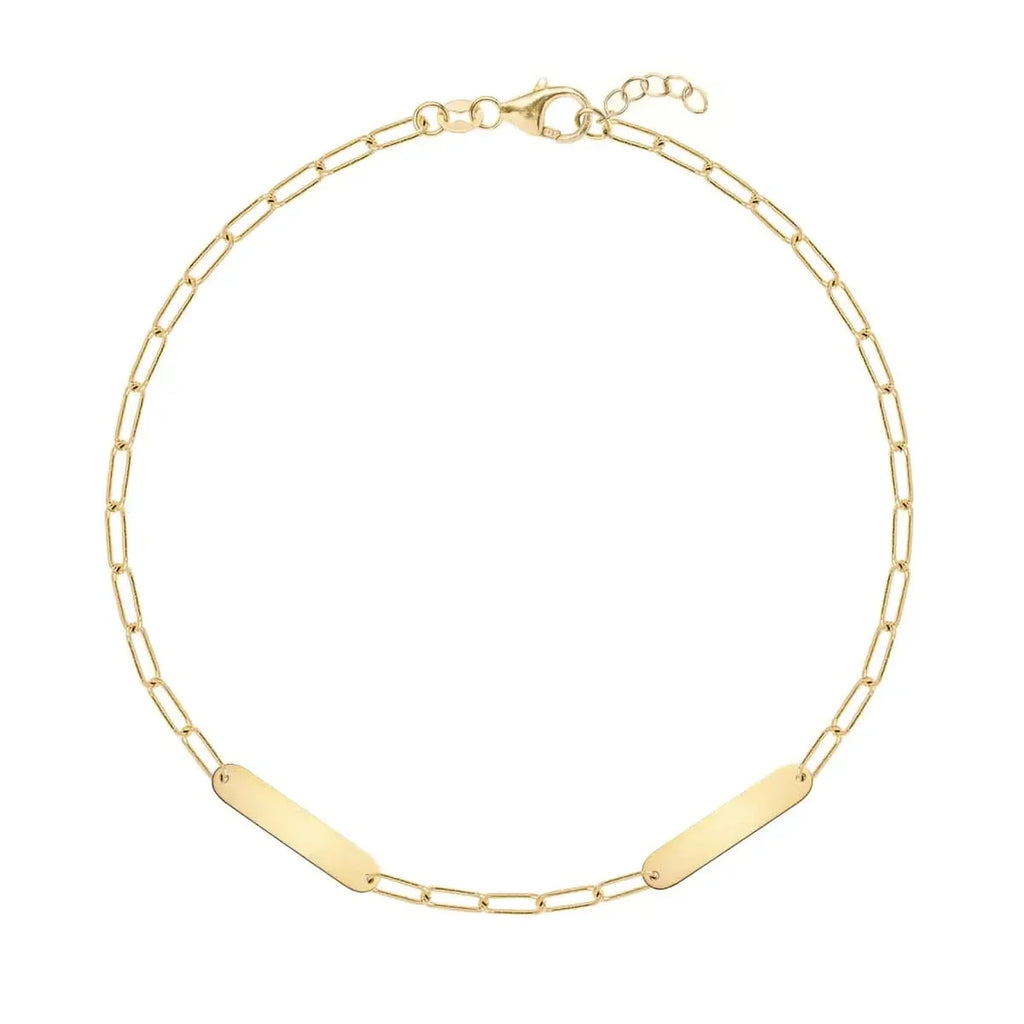 Petite 2 Nameplate Bracelet on Adelaide Mini in 14k Gold