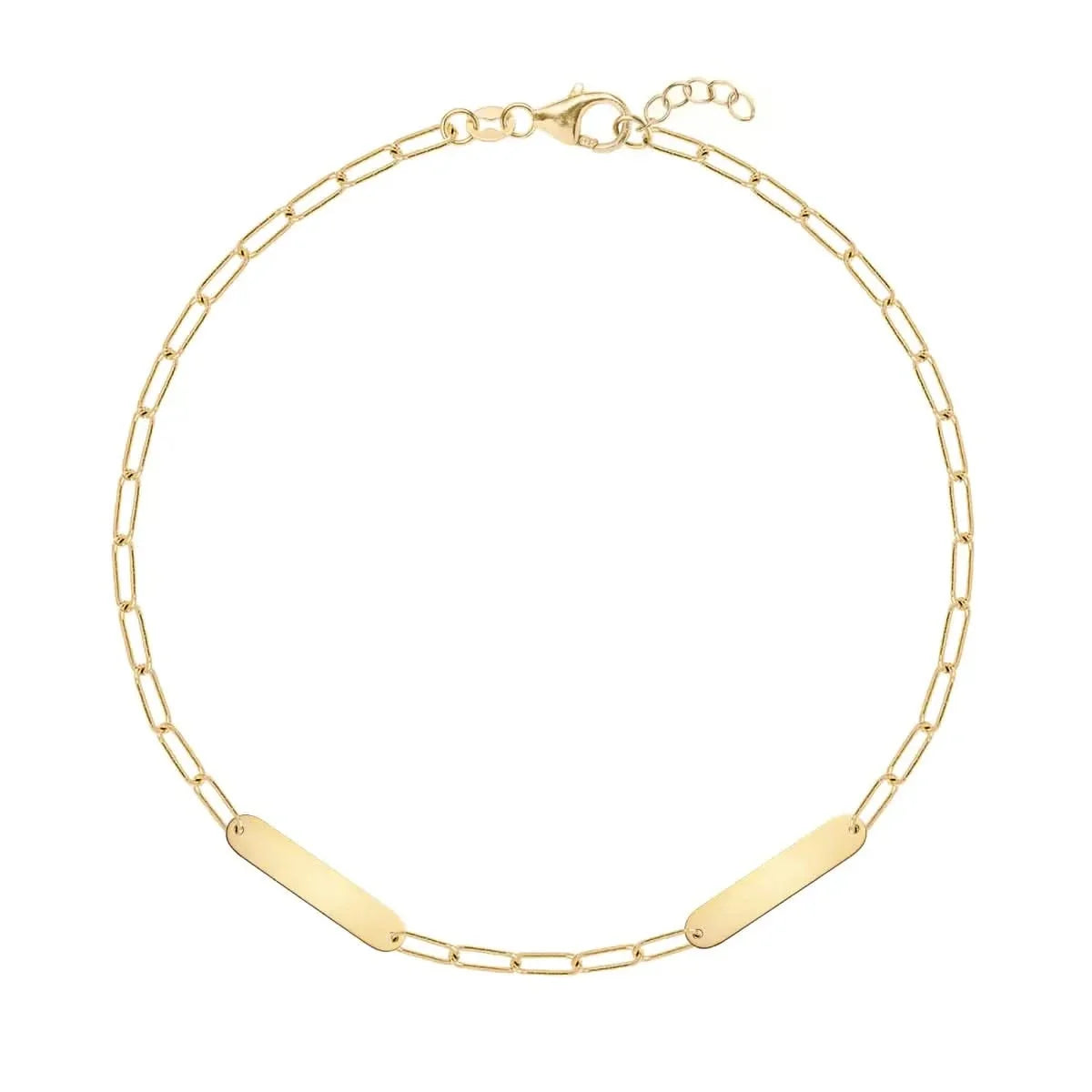 Petite 2 Nameplate Bracelet on Adelaide Mini in 14k Gold