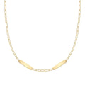 Petite 2 Nameplate Necklace on Adelaide Mini in 14k Gold