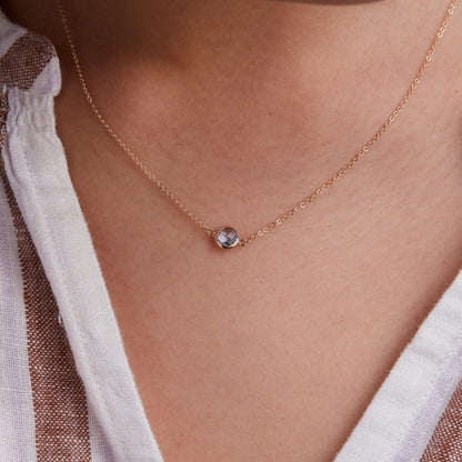 Grand 1 Aquamarine Necklace in 14k Gold (March)