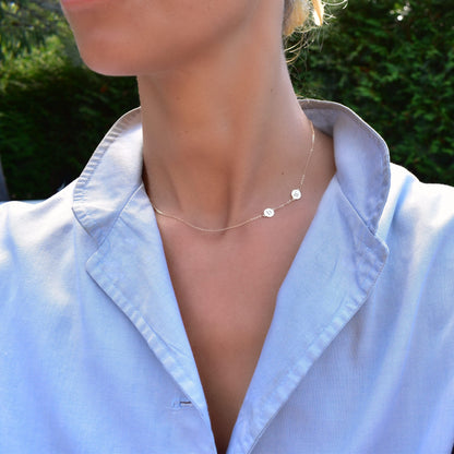 2 Letter Necklace in 14k Gold (Double Spacing)