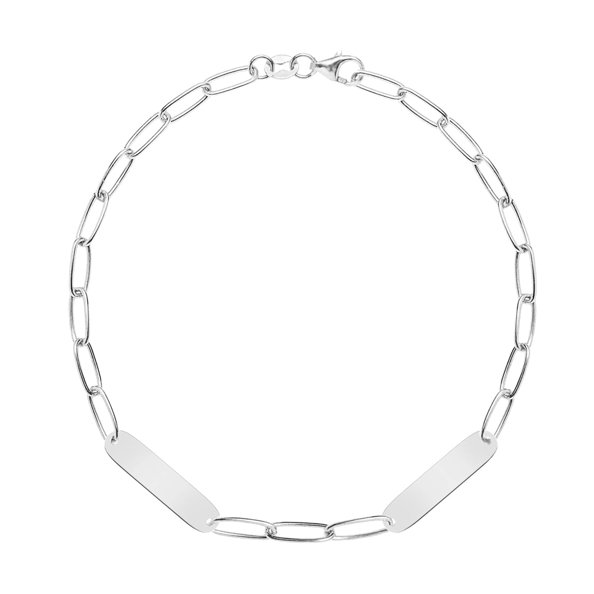 Large 2 Nameplate Bracelet on Adelaide in 14k Gold
