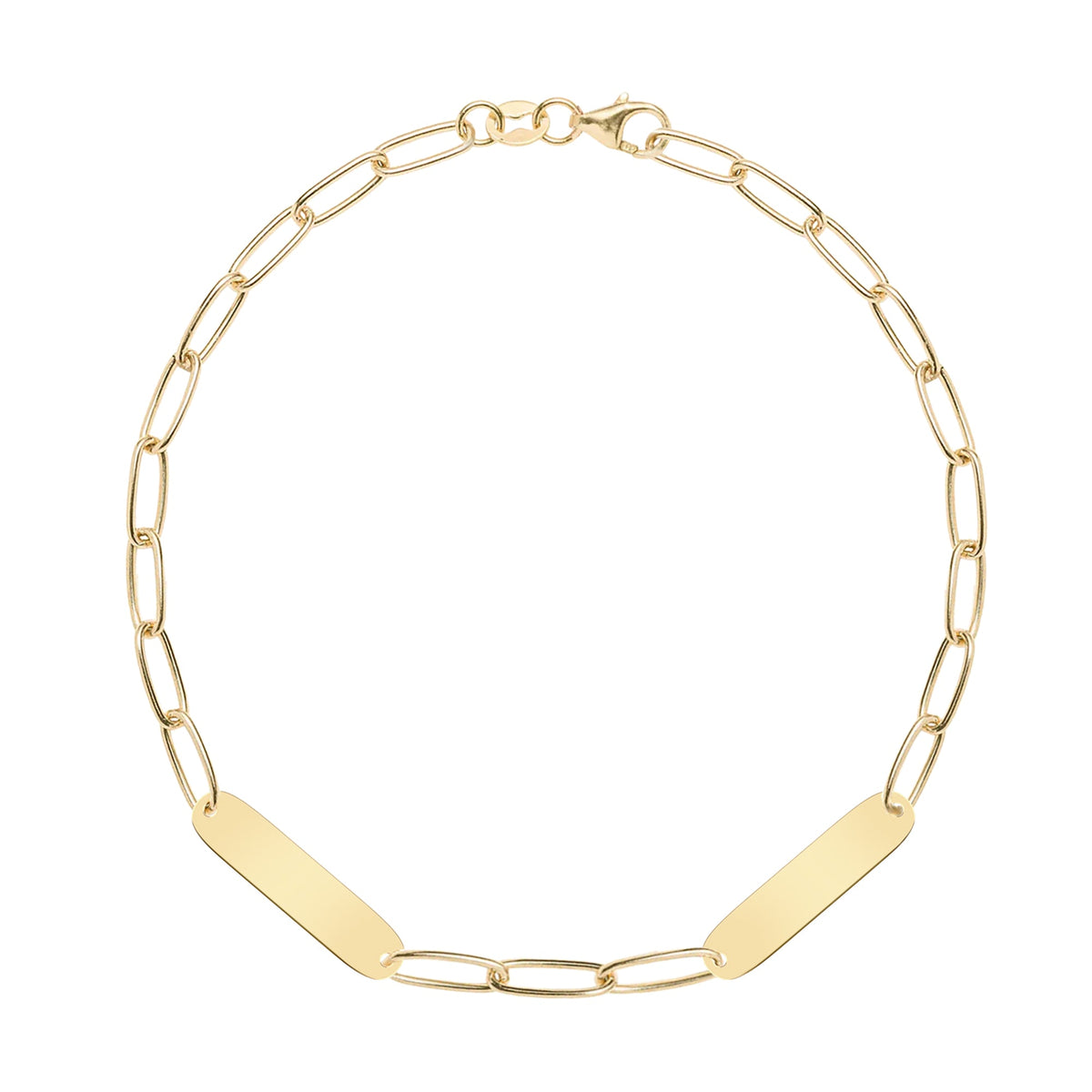 Large 2 Nameplate Bracelet on Adelaide in 14k Gold