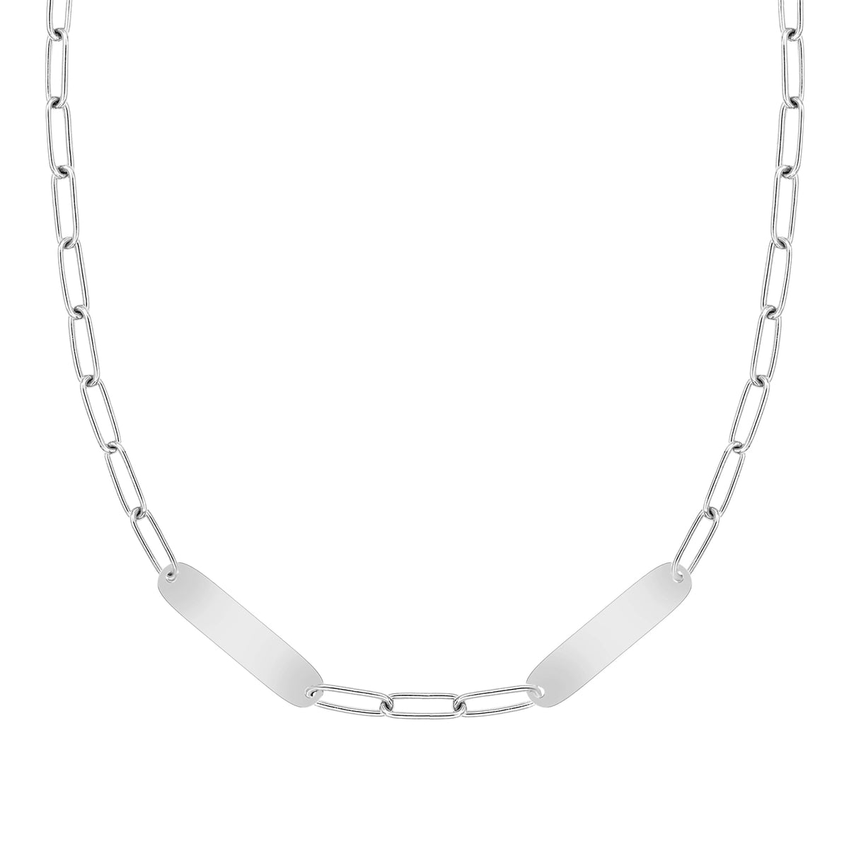 Large 2 Nameplate Necklace on Adelaide in 14k Gold