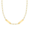 Large 2 Nameplate Necklace on Adelaide in 14k Gold