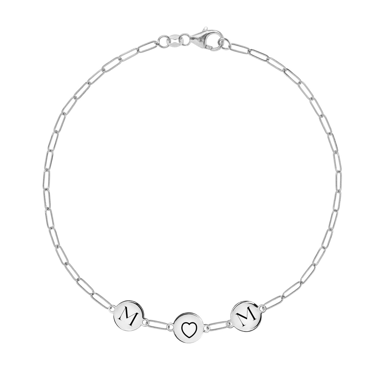 Mom Heart Bracelet on Adelaide Mini in 14k Gold