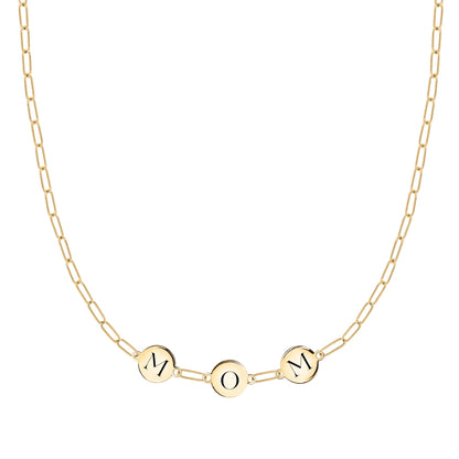 MOM Necklace on Adelaide Mini in 14k Gold