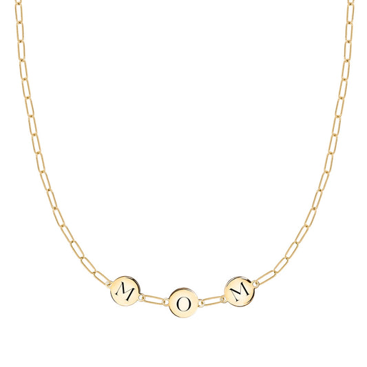MOM Necklace on Adelaide Mini in 14k Gold