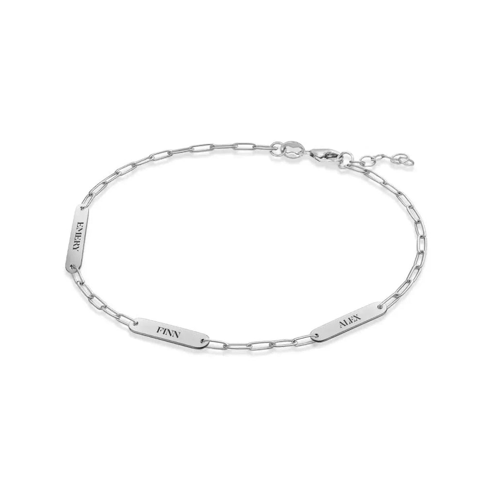 Petite 3 Nameplate Bracelet on Adelaide Mini in 14k Gold