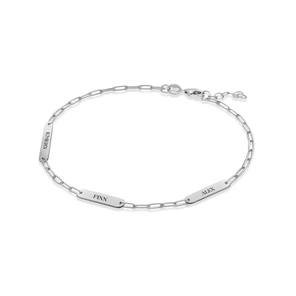 Petite 3 Nameplate Bracelet on Adelaide Mini in 14k Gold