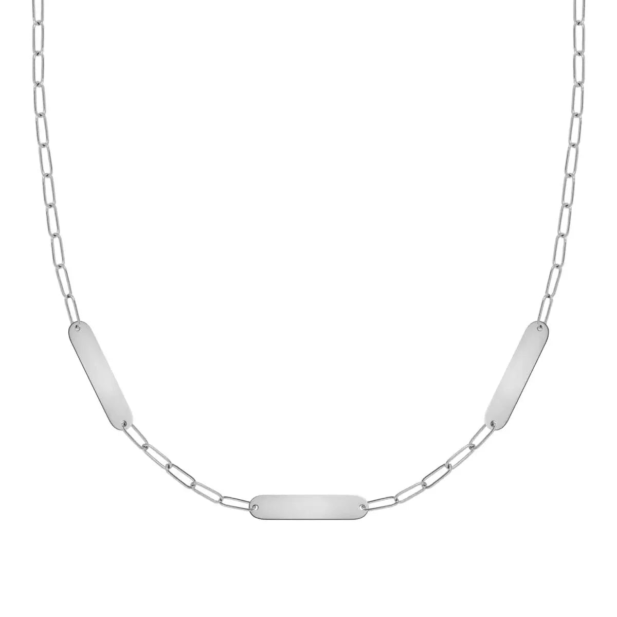 Petite 3 Nameplate Necklace on Adelaide Mini in 14k Gold