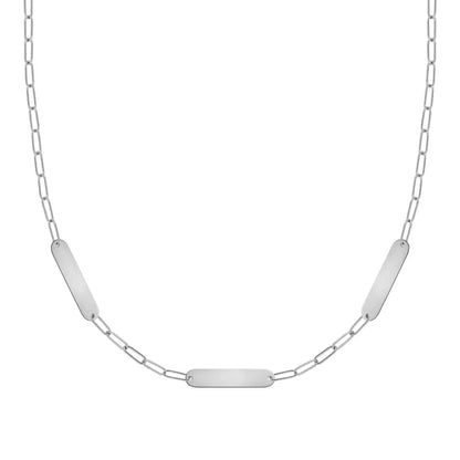 Petite 3 Nameplate Necklace on Adelaide Mini in 14k Gold