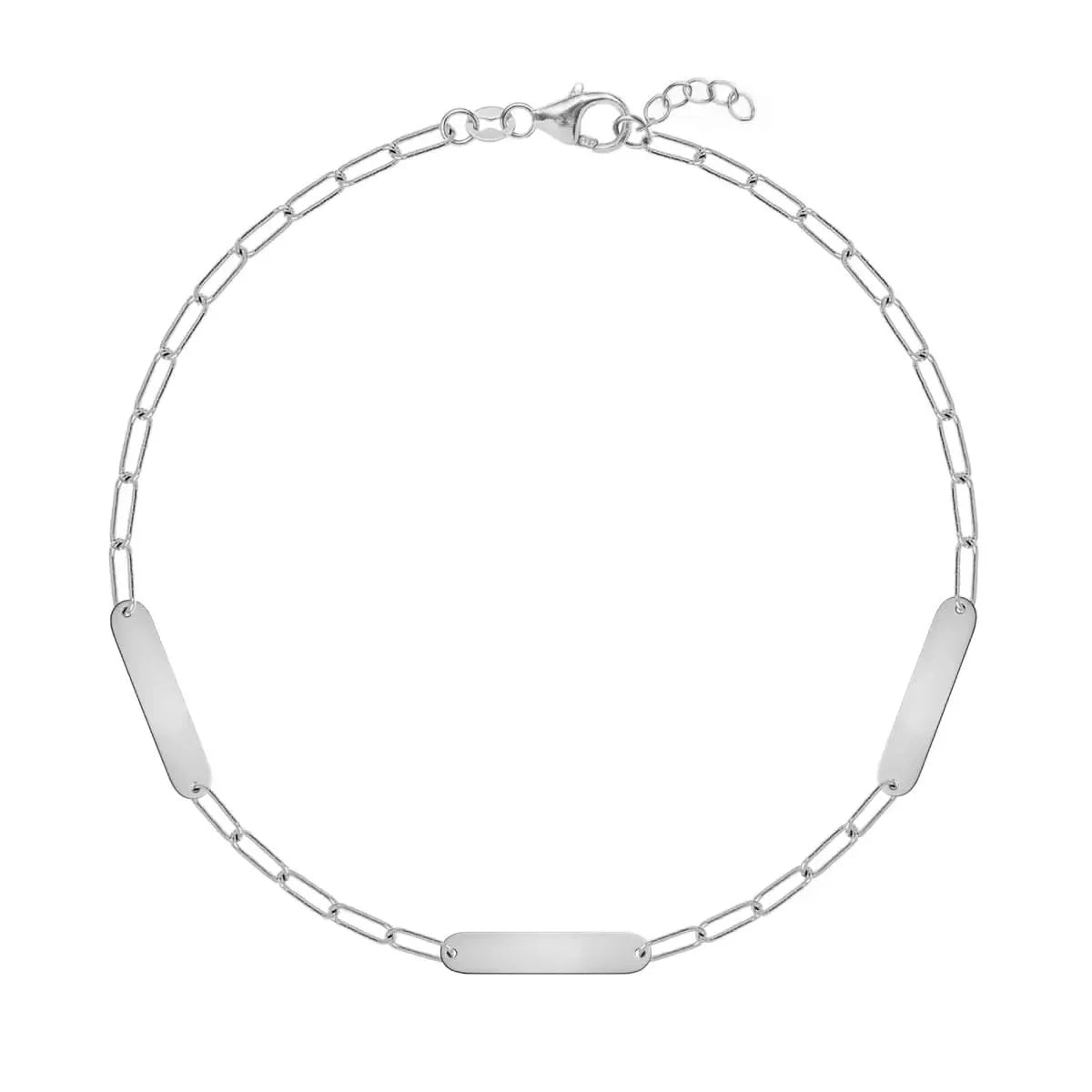 Petite 3 Nameplate Bracelet on Adelaide Mini in 14k Gold