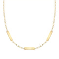 Petite 3 Nameplate Necklace on Adelaide Mini in 14k Gold