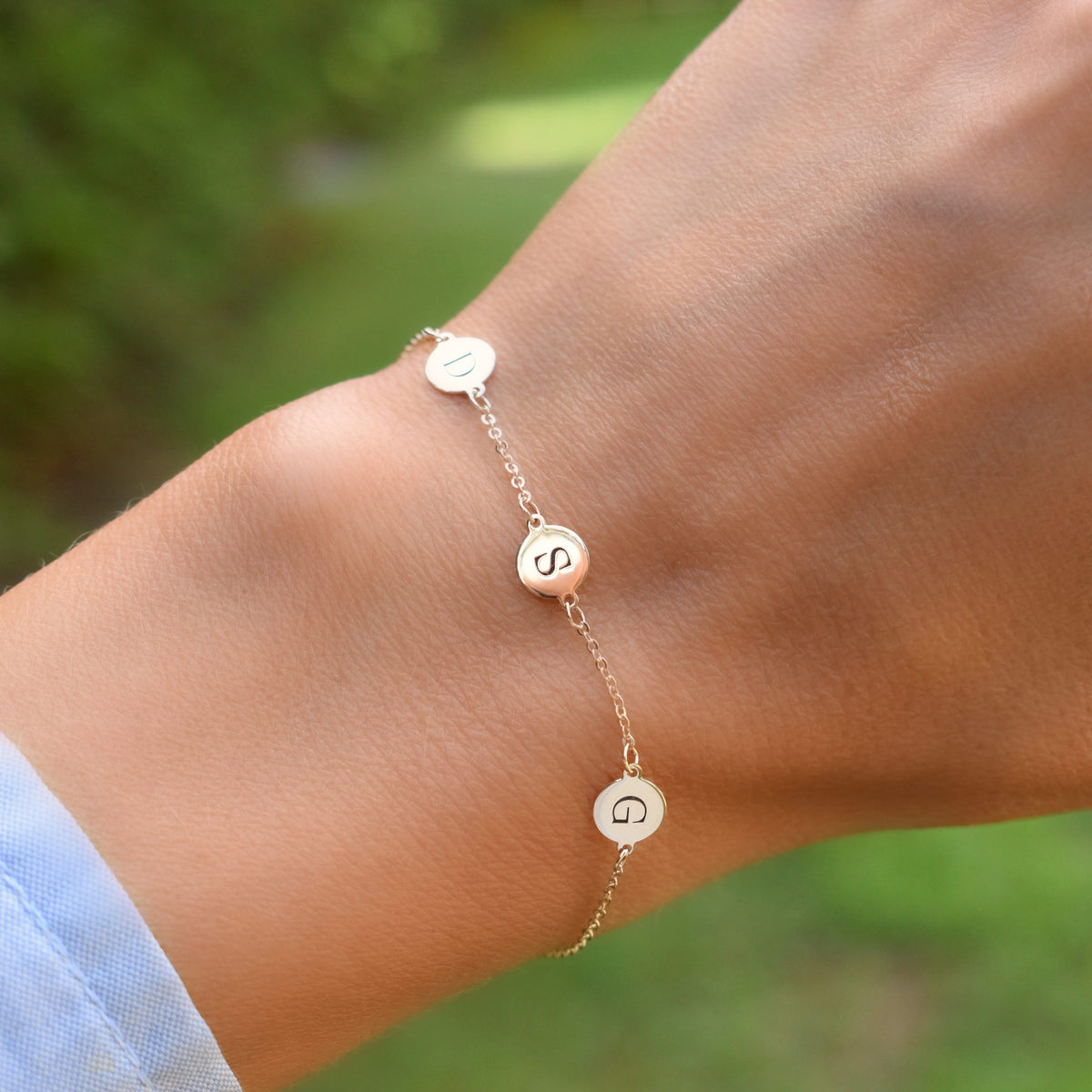 3 Letter Bracelet in 14k Gold