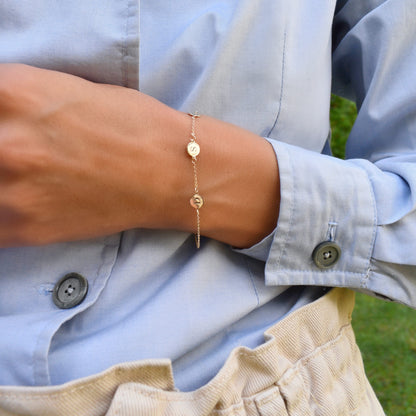 3 Letter Bracelet in 14k Gold