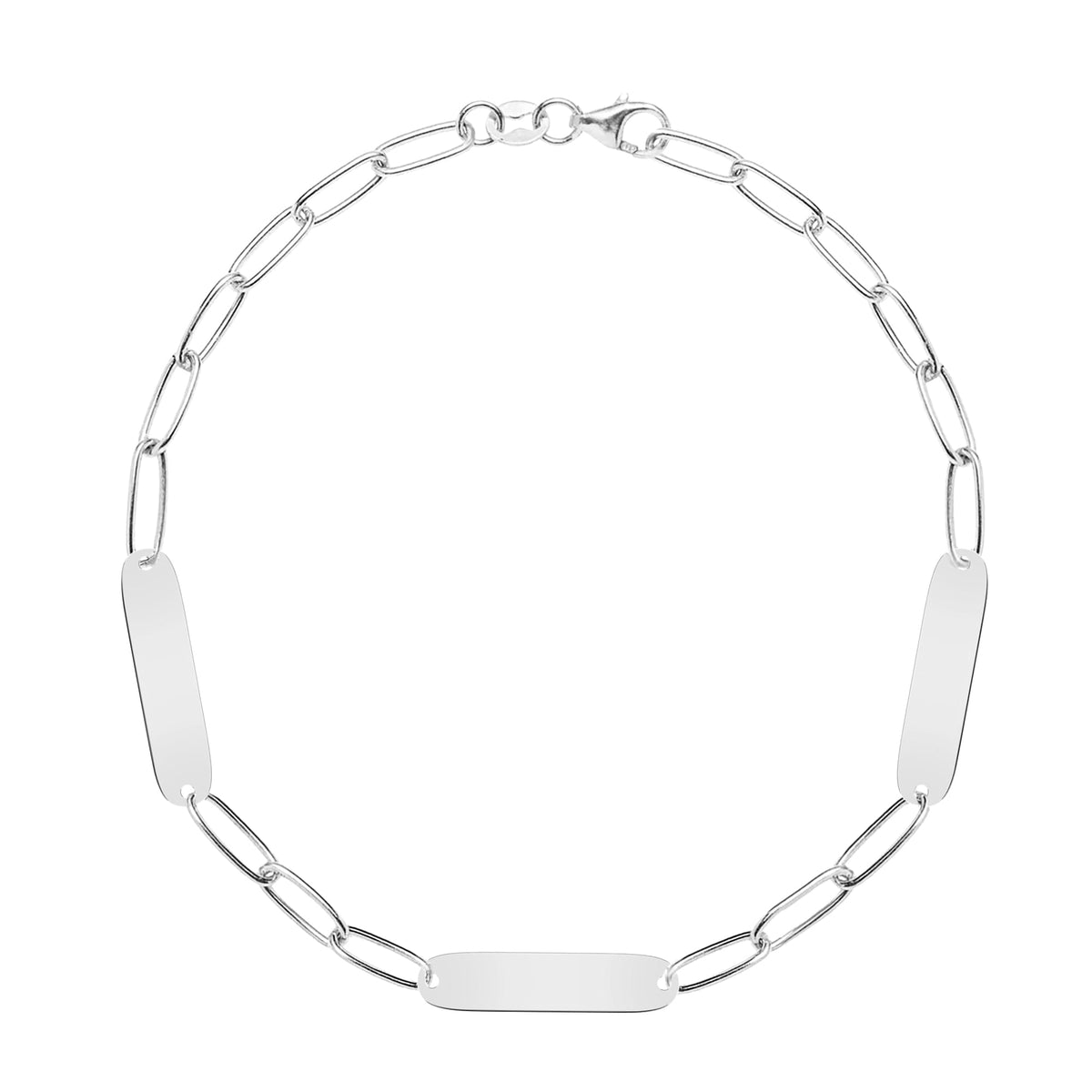 Large 3 Nameplate Bracelet on Adelaide in 14k Gold