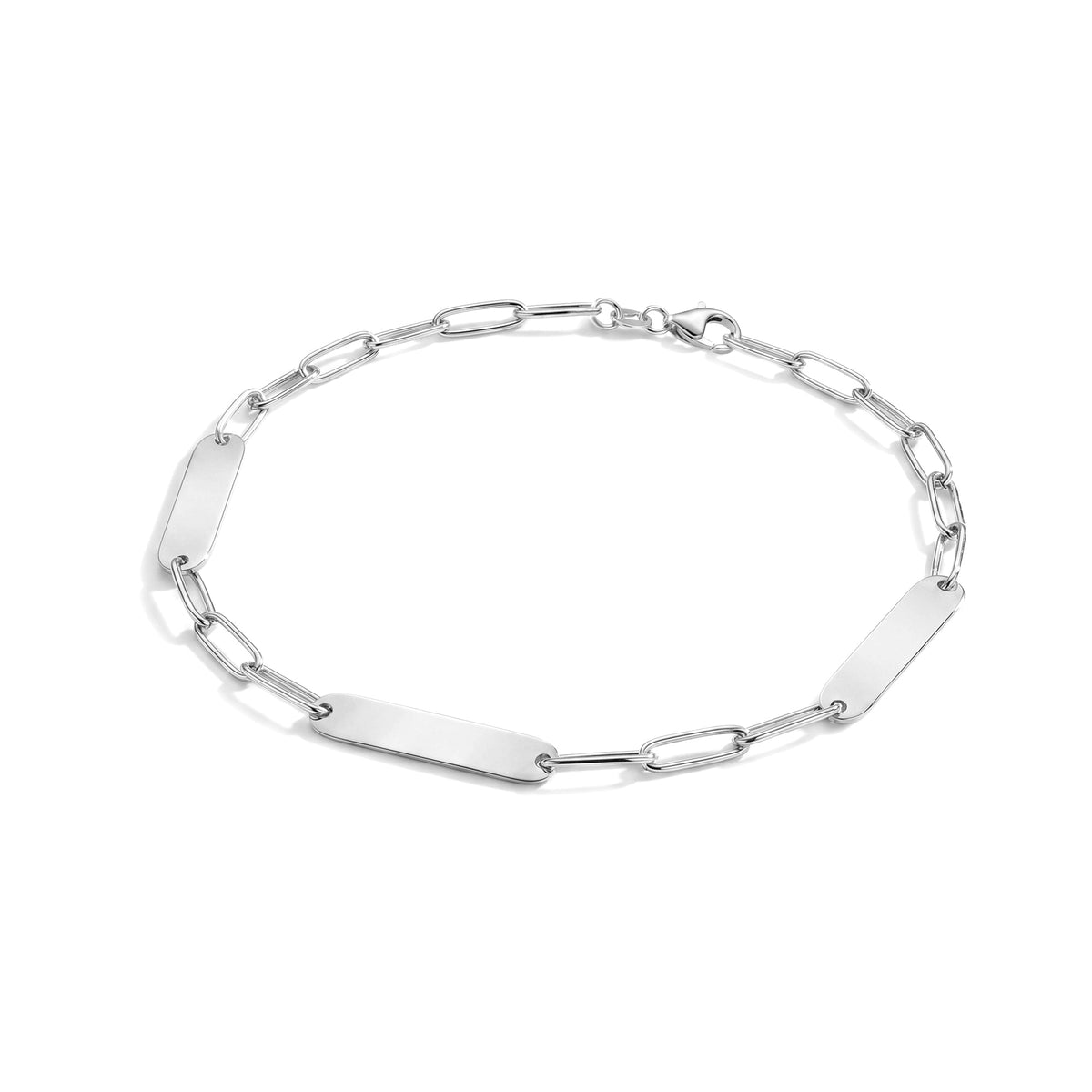 Large 3 Nameplate Bracelet on Adelaide in 14k Gold