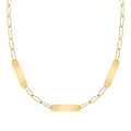 Large 3 Nameplate Necklace on Adelaide in 14k Gold