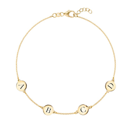 4 Letter Bracelet in 14k Gold