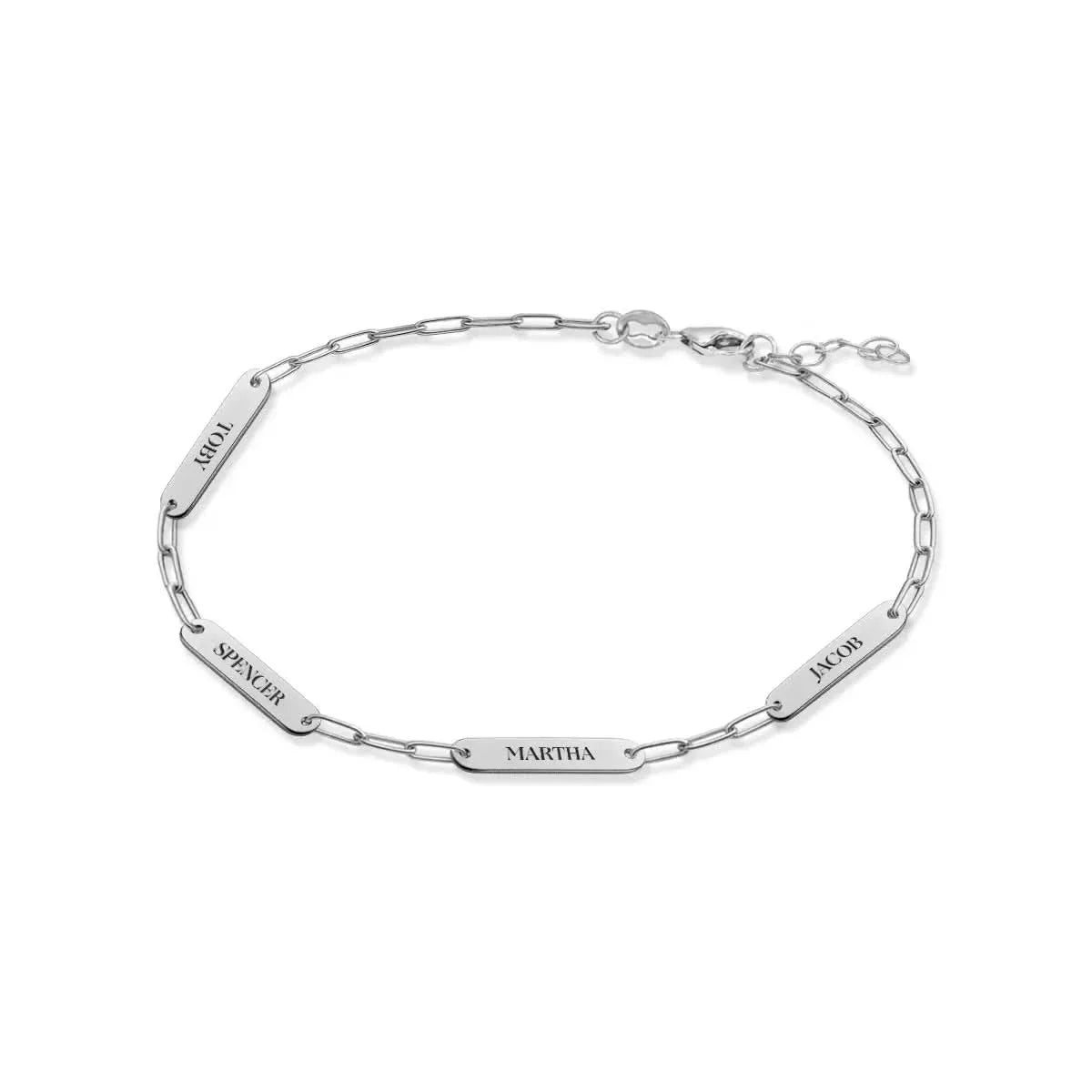 Petite 4 Nameplate Bracelet on Adelaide Mini in 14k Gold