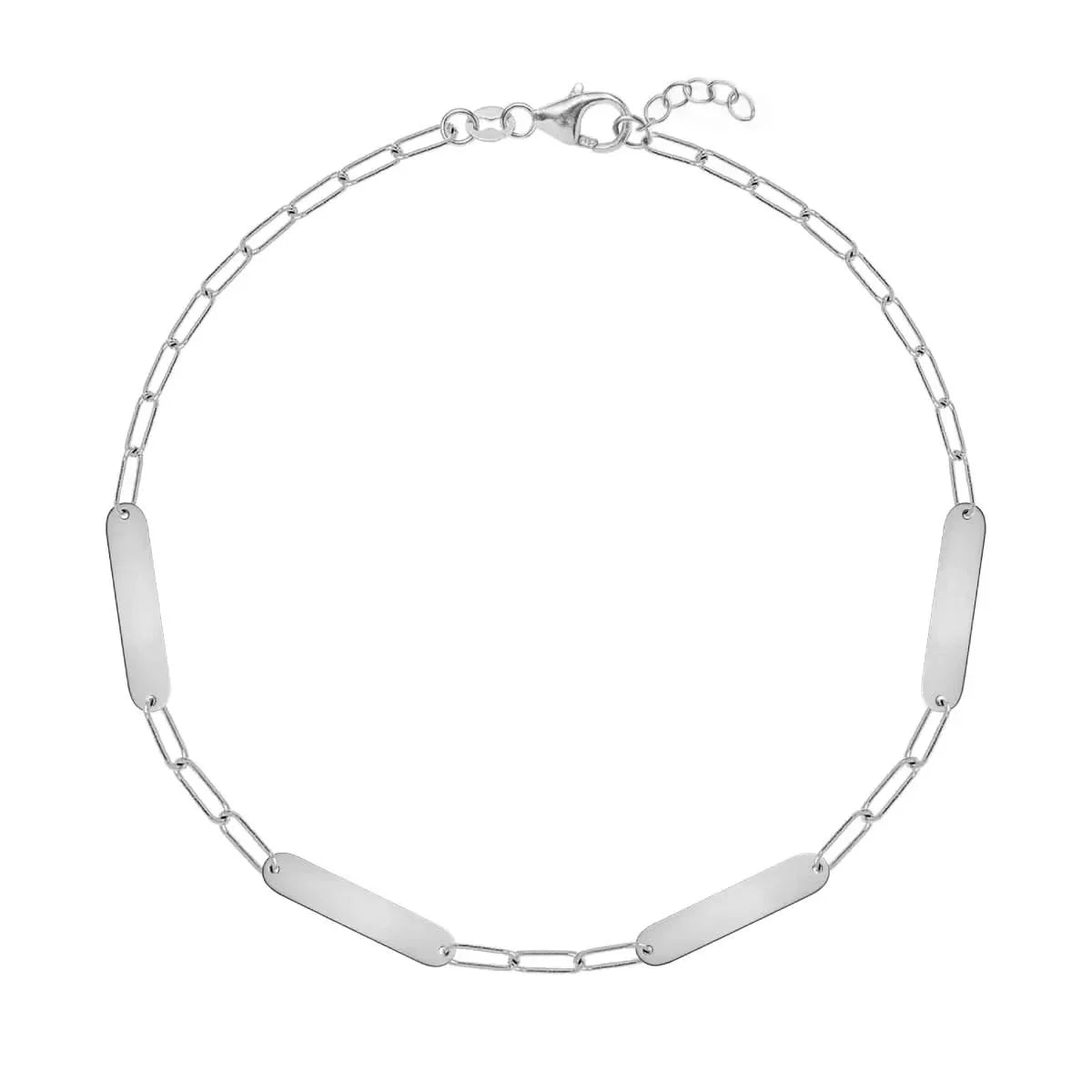 Petite 4 Nameplate Bracelet on Adelaide Mini in 14k Gold