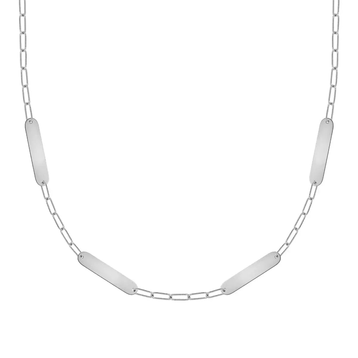 Petite 4 Nameplate Necklace on Adelaide Mini in 14k Gold