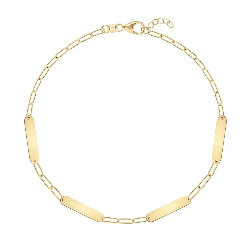 Petite 4 Nameplate Bracelet on Adelaide Mini in 14k Gold
