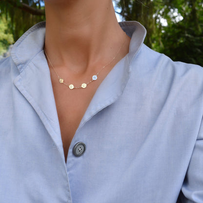 4 Letter Necklace in 14k Gold (Single Spacing)