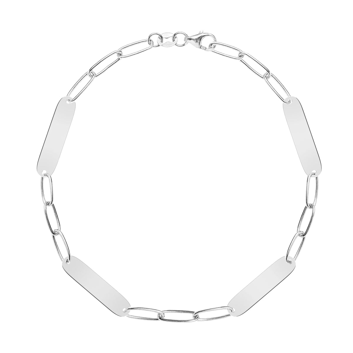 Large 4 Nameplate Bracelet on Adelaide in 14k Gold