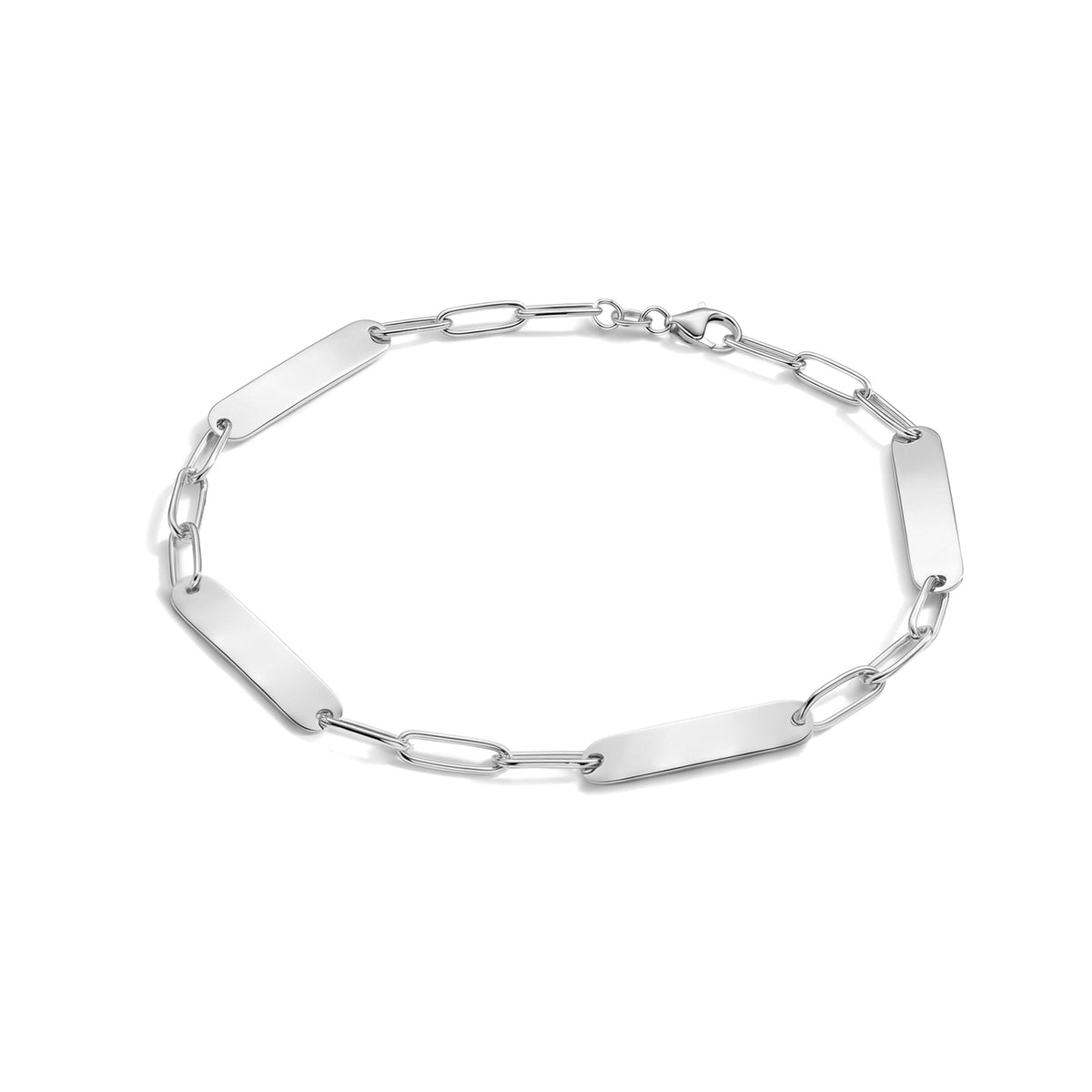 Large 4 Nameplate Bracelet on Adelaide in 14k Gold