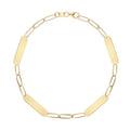 Large 4 Nameplate Bracelet on Adelaide in 14k Gold