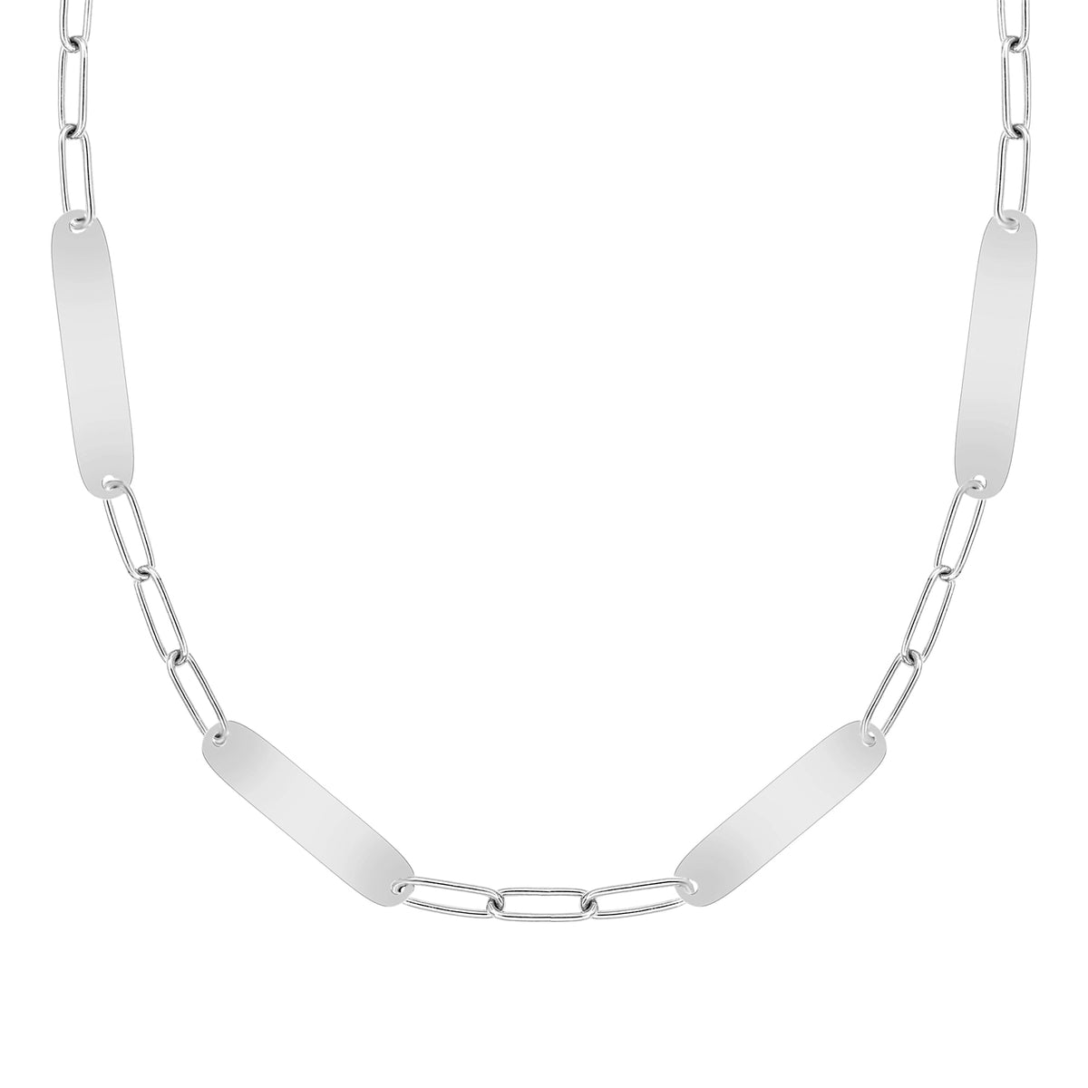 Large 4 Nameplate Necklace on Adelaide in 14k Gold