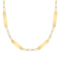Large 4 Nameplate Necklace on Adelaide in 14k Gold